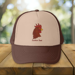 Gorra De Camionero Cabeza de Gallo Rojo