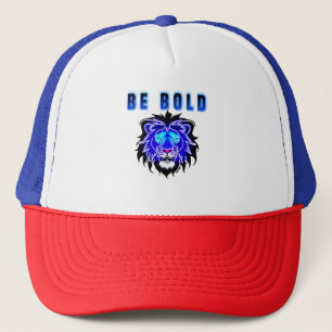 Gorra De Camionero Cabeza de León Azul Neon Brillante