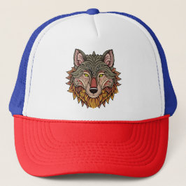 Gorra De Camionero Cabeza de lobo desde el frente