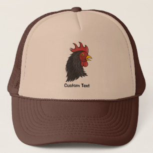 Gorra De Camionero Cabeza de Rooster Negro