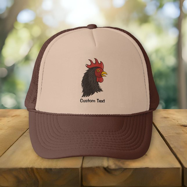 Gorra De Camionero Cabeza de Rooster Negro (Subido por el creador)
