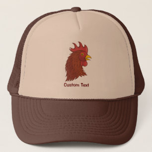 Gorra De Camionero Cabeza de Rooster Rojo