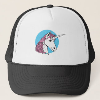Gorra De Camionero cabeza de unicornio morado/rosa