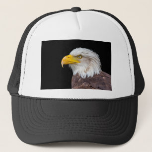 Gorra De Camionero Cabeza del águila calva en negro