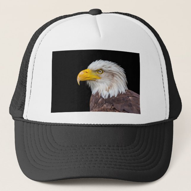 Gorra De Camionero Cabeza del águila calva en negro (Anverso)