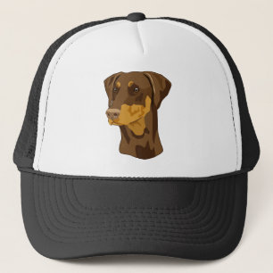 Gorra De Camionero Cabeza del Doberman, rojo, Uncropped