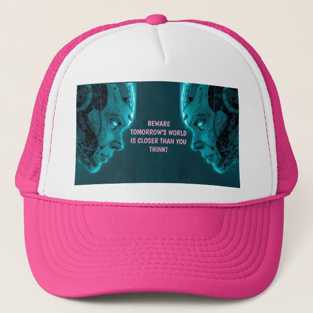 GORRA DE CAMIONERO CABEZA ROBÓTICA CIBORG (Anverso)