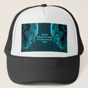 GORRA DE CAMIONERO CABEZA ROBÓTICA CIBORG