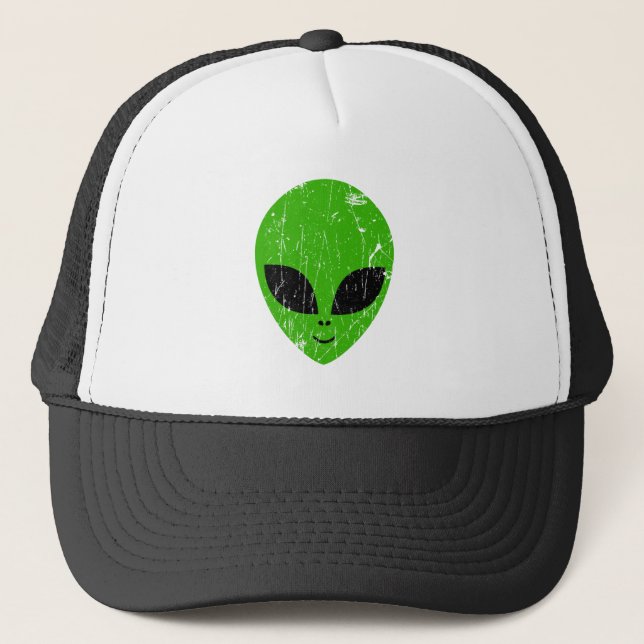Gorra De Camionero cabeza verde extraterrestre de ciencia ficción ext (Anverso)
