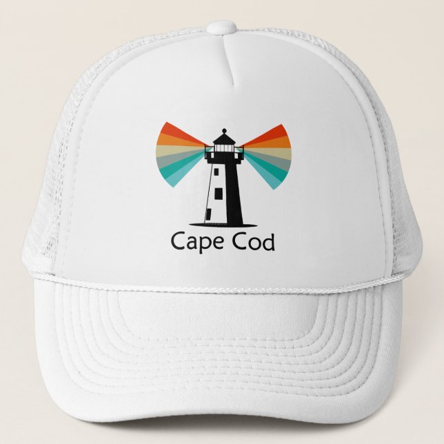 Gorra De Camionero Cabo Cod Massachusetts Faro Arcoíris (Anverso)