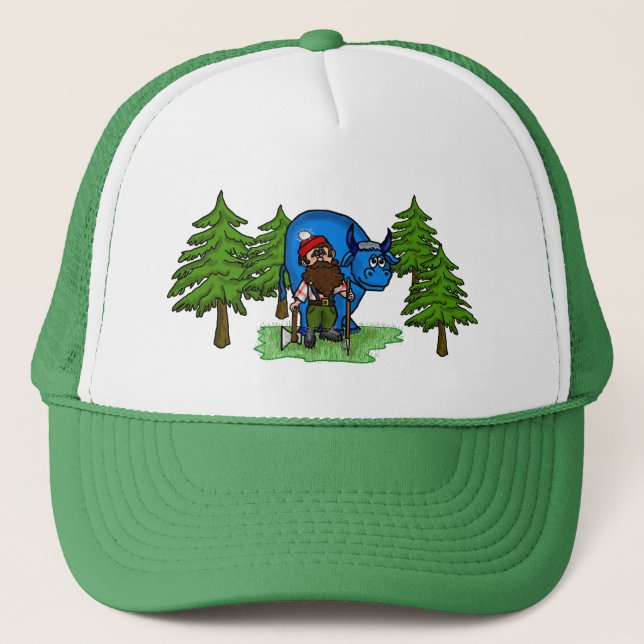 Gorra De Camionero Cabo Paul Bunyan con árboles (Anverso)