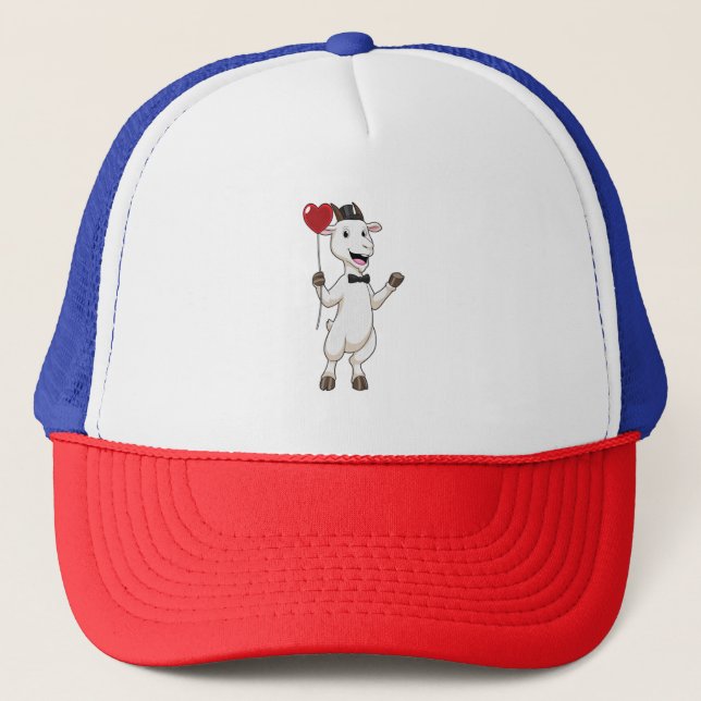 Gorra De Camionero Cabra como Groom con globo cardíaco (Anverso)
