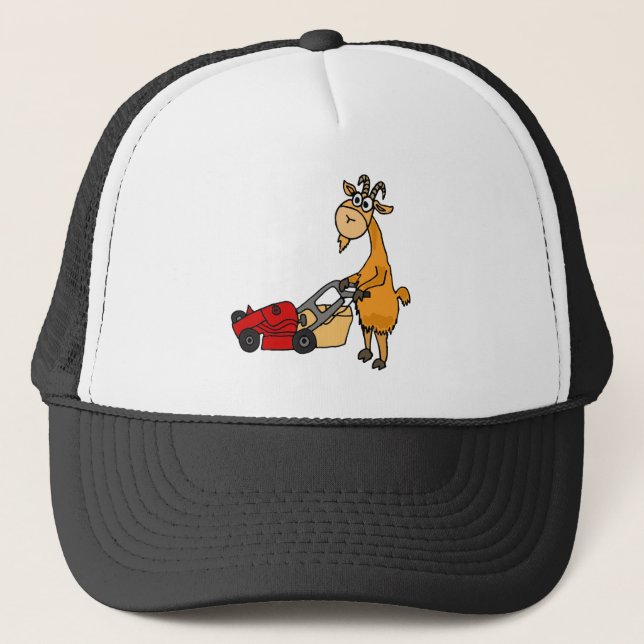 Gorra De Camionero Cabra de Billy divertida que empuja el dibujo (Anverso)