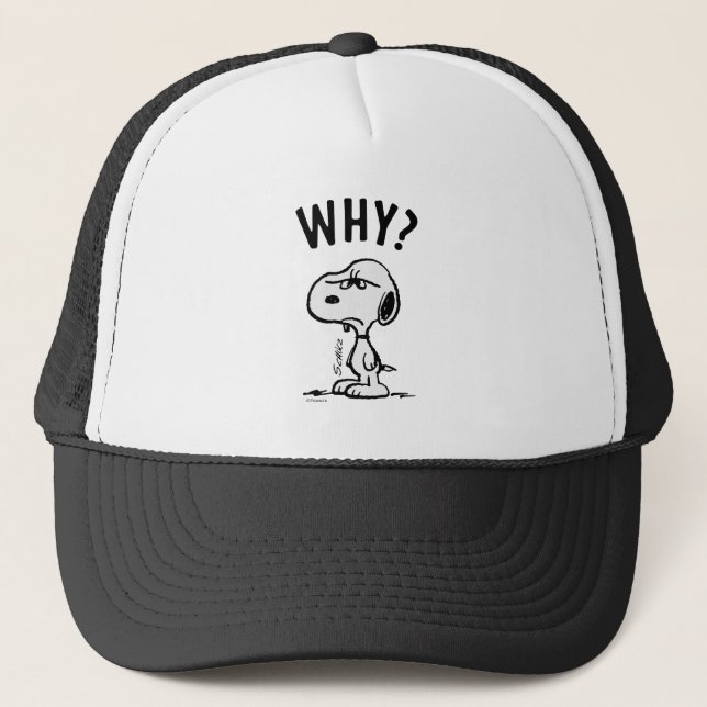 Gorra De Camionero Cacahuetes | Snoopy Se Pregunta Por Qué? (Anverso)