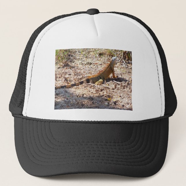Gorra De Camionero Cacería de iguana naranja (Anverso)