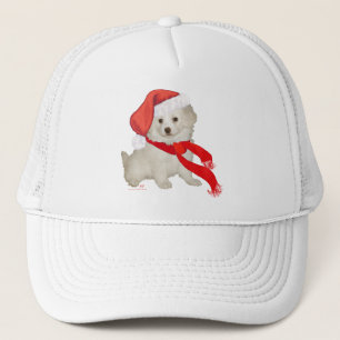Gorra De Camionero Cachorro ayudante de Santa Poodle / Bichon Mix