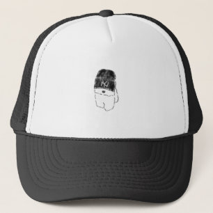 Gorra De Camionero Cachorro Bichon Frise Fresco con Gorrito Negro