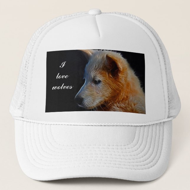 Gorra De Camionero Cachorro de lobo fractal (Anverso)