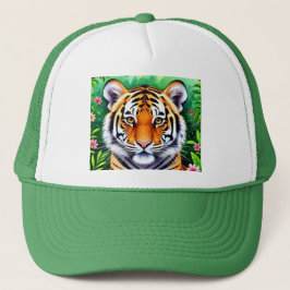 Gorra De Camionero Cachorro de tigre botánico audaz