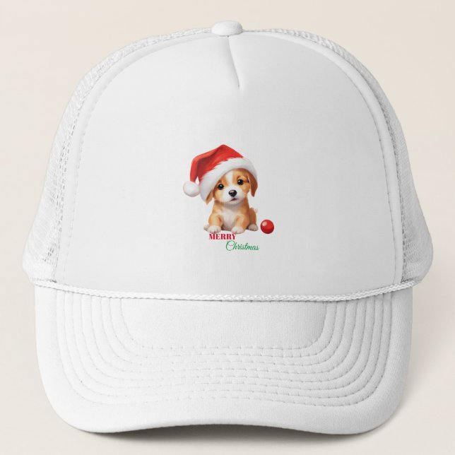 Gorra De Camionero Cachorros de invierno cachorro Perro Santa Navidad (Anverso)