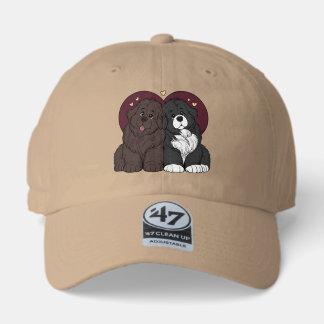 Gorra De Camionero Cachorros de perro Terranova abrazándose