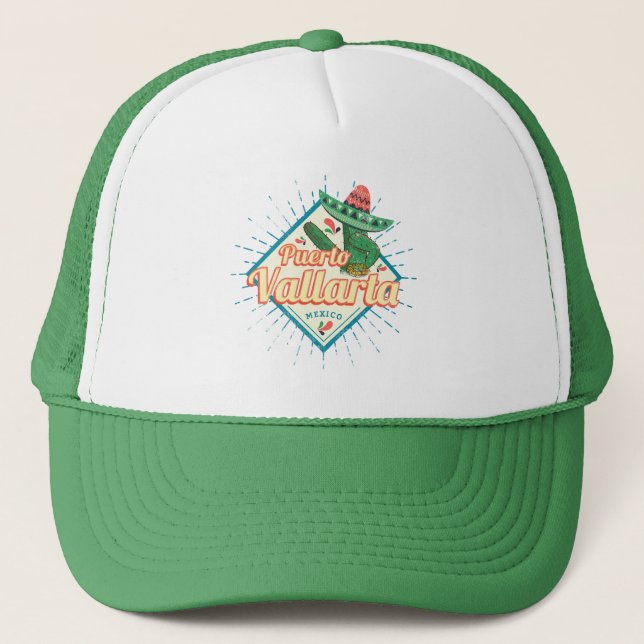 Gorra De Camionero Cactus de baile de Puerto Vallarta Jalisco México (Anverso)