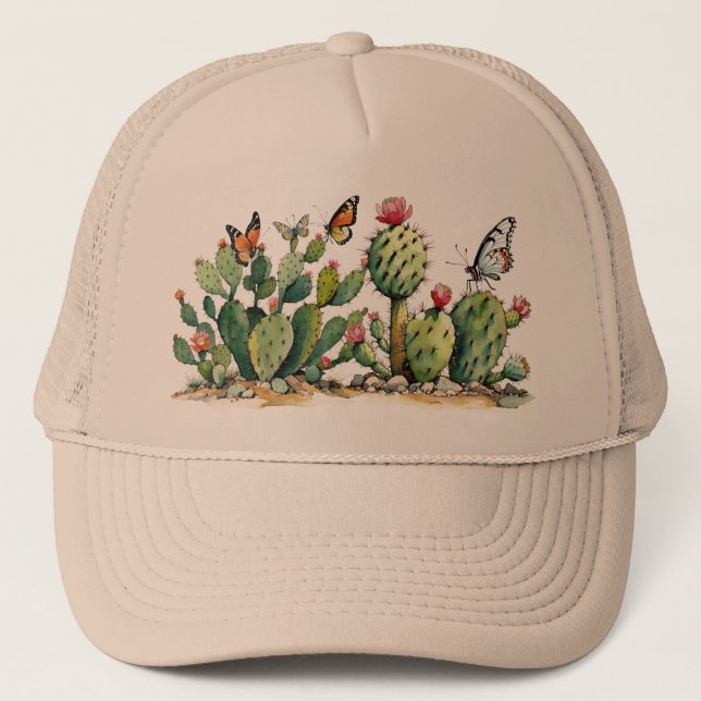 Gorra De Camionero Cactus del Desierto Padece rápidamente plantas con (Anverso)