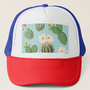 Gorra De Camionero Cactus, flores rosas: decoración luminosa