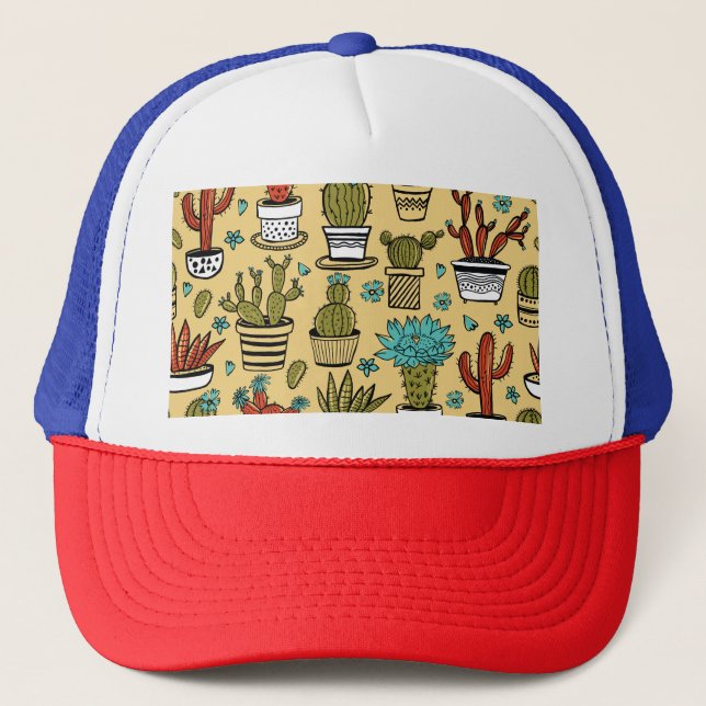 Gorra De Camionero Cactus Succulent: Esbozo dibujado a mano (Anverso)
