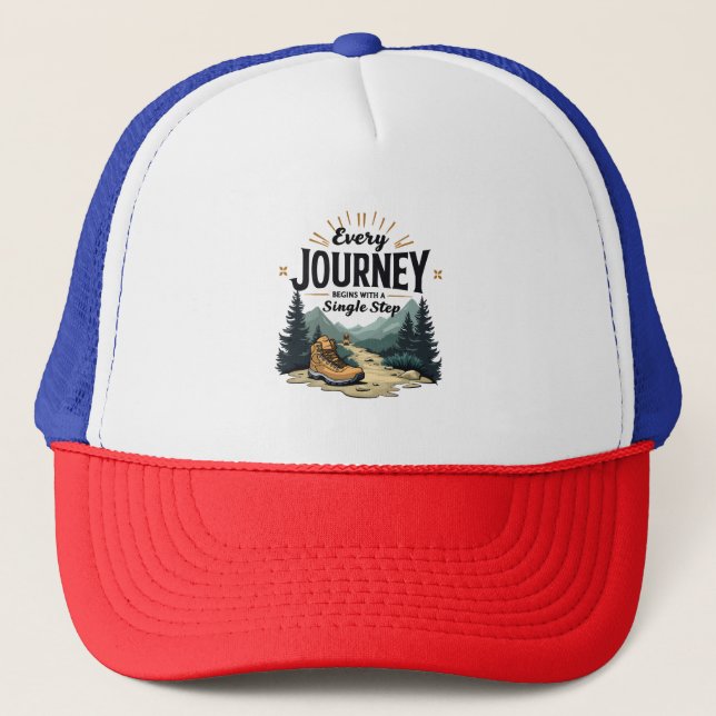 Gorra De Camionero Cada viaje empieza con un solo paso de senderismo (Anverso)