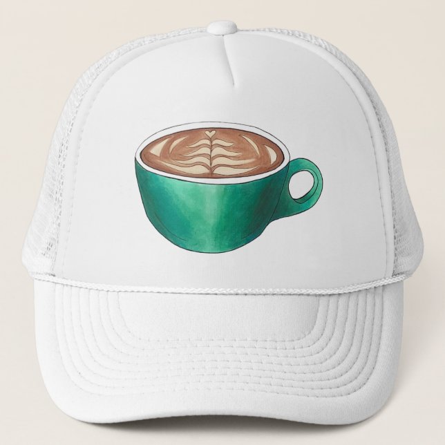 Gorra De Camionero Café de capuchino de lata blanca plana Café Café C (Anverso)