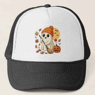 Gorra De Camionero Café de Fantasma de Halloween Calabaza Espeluznant