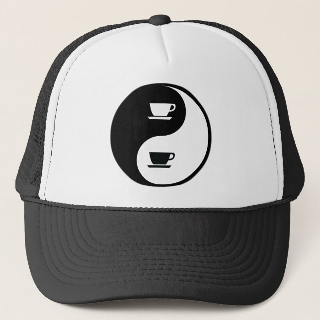 Gorra De Camionero Café de Yin Yang (Anverso)