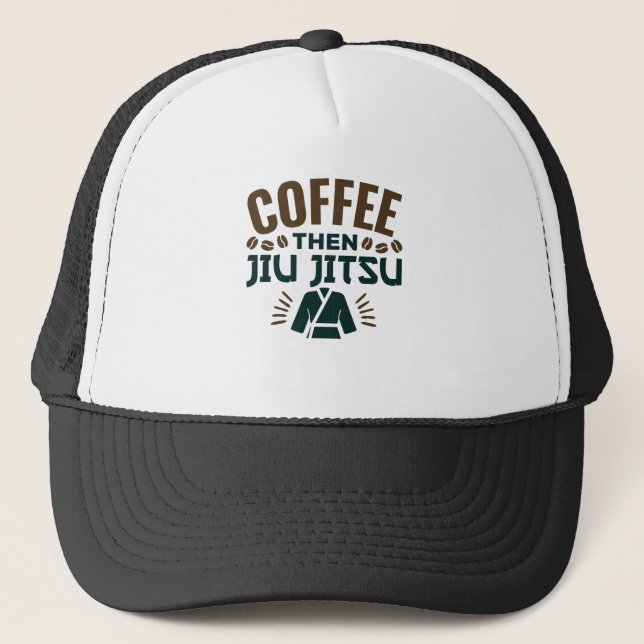 Gorra De Camionero Café Después Jiu Jitsu BJJ Jiujitsu (Anverso)