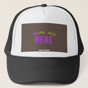 GORRA DE CAMIONERO CAFÉ NEGRO BLANCO, PERSONALIZADO MODERNO Y ELEGANT