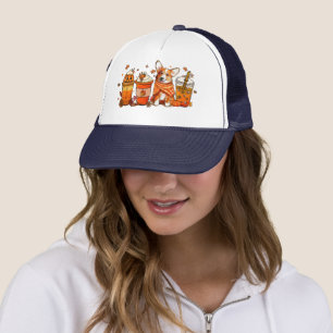 Gorra De Camionero Café otoño con amantes de latte de especias de cal