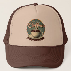 Gorra De Camionero Café recién hecho vintage