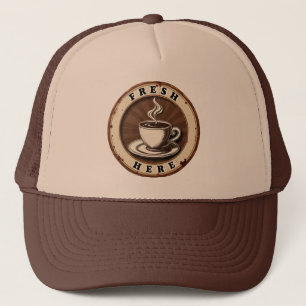 Gorra De Camionero Café recién hecho vintage
