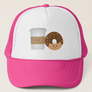 Gorra De Camionero Café y donut lindos, tú me completas