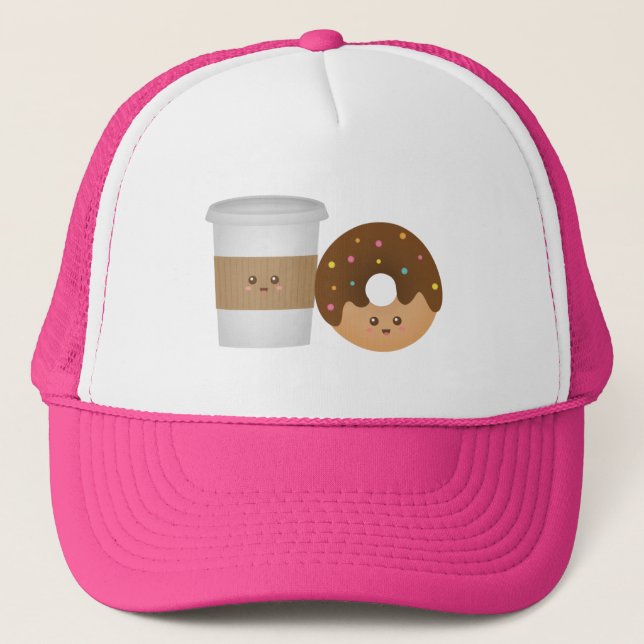 Gorra De Camionero Café y donut lindos, tú me completas (Anverso)
