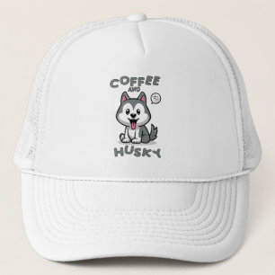 Gorra De Camionero Café Y Huskies - Divertido Perro Husky Siberiano