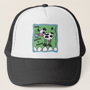 Gorra De Camionero Café y vaca crema