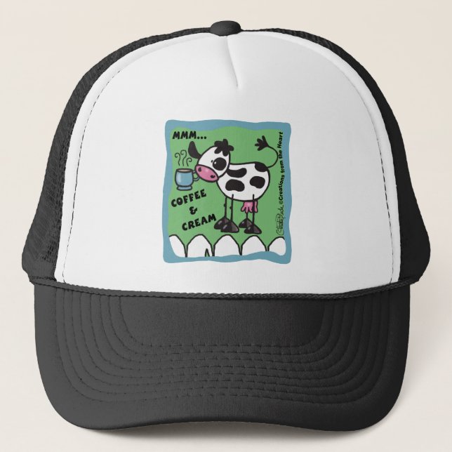 Gorra De Camionero Café y vaca crema (Anverso)