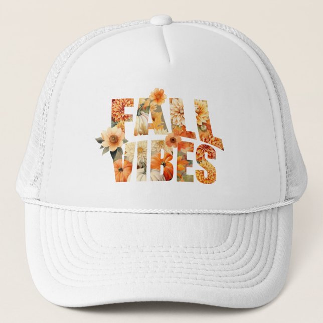 Gorra De Camionero Caídas vibraciones acuarela flores silvestres hoja (Anverso)