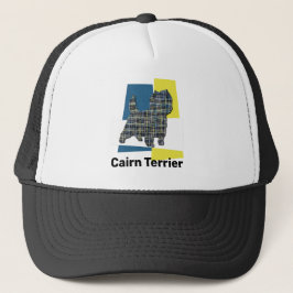 Gorra De Camionero Cairn Terrier Dog Silhouette Tricolor Grid