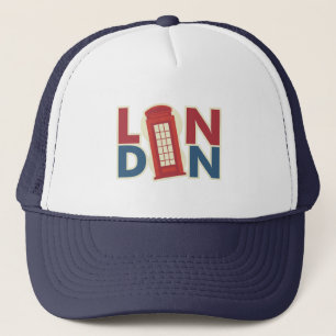 Gorra De Camionero Caja de teléfono roja azul de ciudades del mundo d