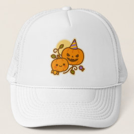 Gorra De Camionero Calabaza de calabaza - Kawaii Halloween