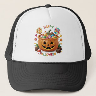 Gorra De Camionero Calabaza de Halloween