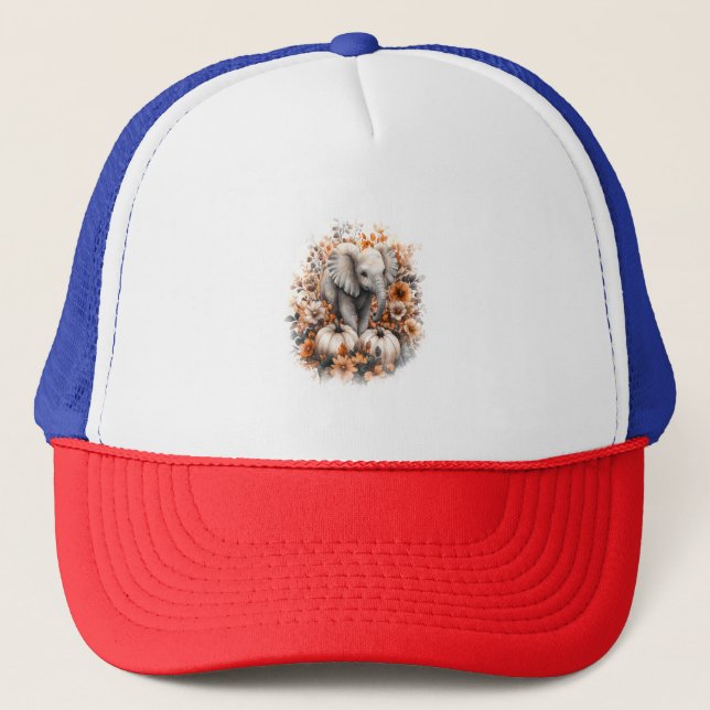 Gorra De Camionero Calabaza de la camisas de los elefantes (Anverso)