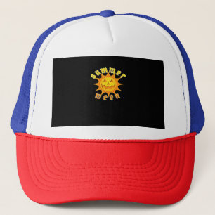 Gorra De Camionero Calabaza de verano Jack O Lantern Luz solar de gra